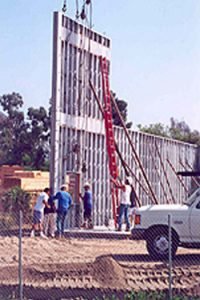 Load-bearing walls are site cast on the job, like tilt up wall construction or precast off site..