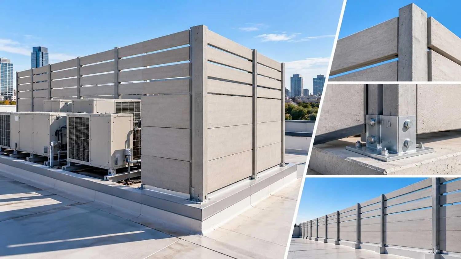 roof screen wall construction